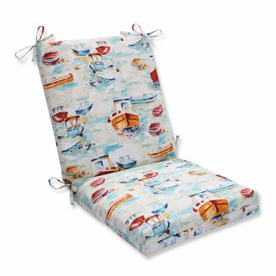 Pillow Perfect Outdoor/ Indoor Spinnaker Bay Sailor Squared Corners Chair Cushion