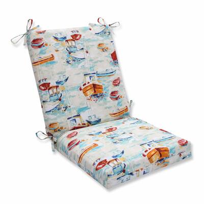 Pillow Perfect Outdoor/ Indoor Spinnaker Bay Sailor Squared Corners Chair Cushion