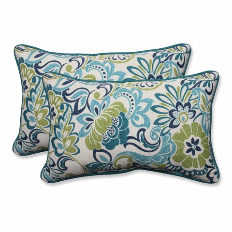Pillow Perfect Outdoor/ Indoor Zoe Mallard Rectangular Throw Pillow (Set of 2)