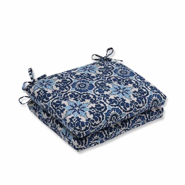 Pillow Perfect Outdoor Indoor Woodblock Prism Blue Squared Corners Seat Cushion Set Of 2 1848