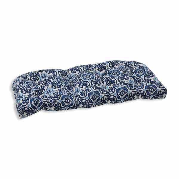 Pillow Perfect Outdoor Indoor Woodblock Prism Blue Wicker Loveseat Cushion Overstock 11170378 4634