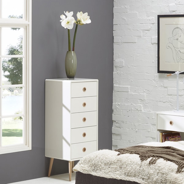 Softline White/ Oak 5drawer Chest Free Shipping Today Overstock