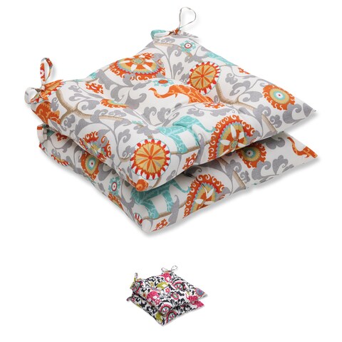 Pillow Perfect Outdoor/ Indoor Menagerie Wrought Iron Seat Cushion (Set of 2)