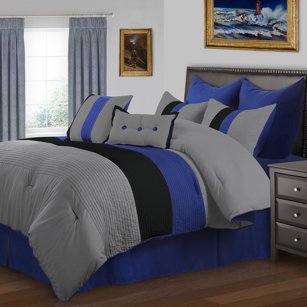 Superior Florence Blue 8-piece Comforter Set