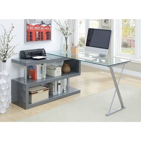 Grey L Shaped Desks Online At Our Best Home Office Strick Bolton Mense Convertible Executive Desk