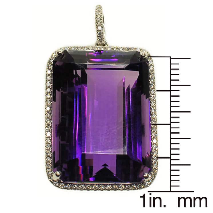 Kabella 14k White Gold Amethyst and 1/3ct TDW Diamond Pendant (G-H, SI2-SI3)