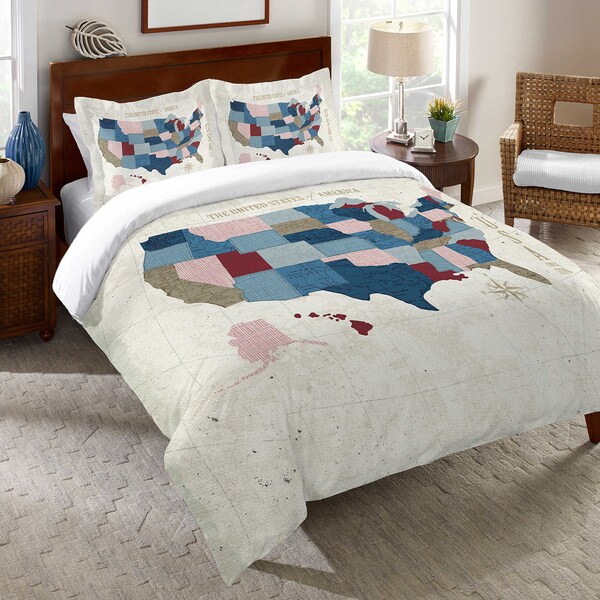 US Vintage Map Cotton Duvet Cover