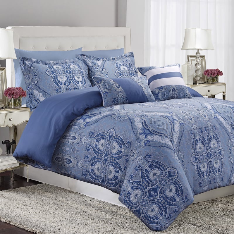 Atlantis 5-piece Printed Cotton Oversize Duvet Cover Set - Queen