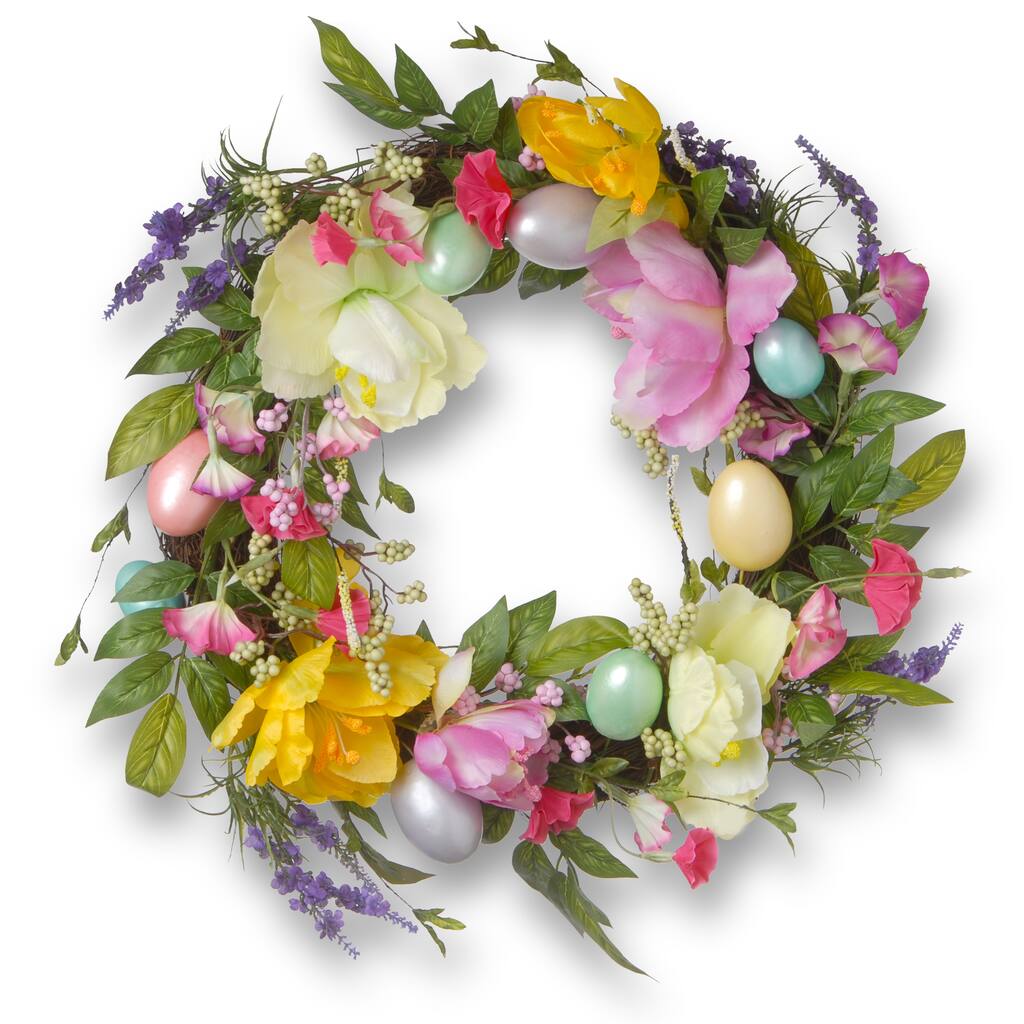 20-inch Tulip and Easter Egg Wreath