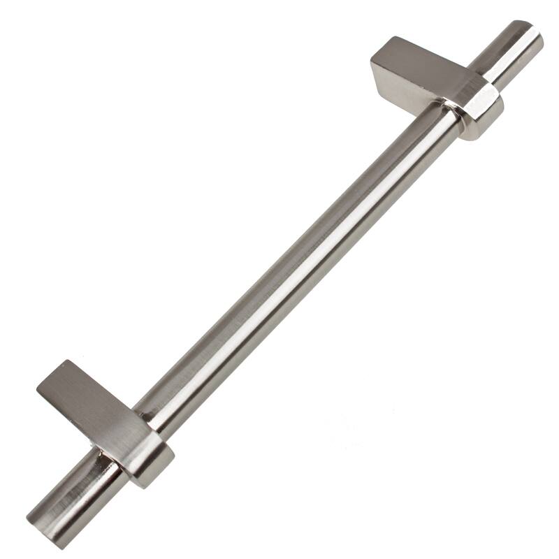 GlideRite 4.25-inch CC Satin Nickel Euro T-bar Cabinet Handle Bar Pulls (Pack of 10 or 25) - Silver