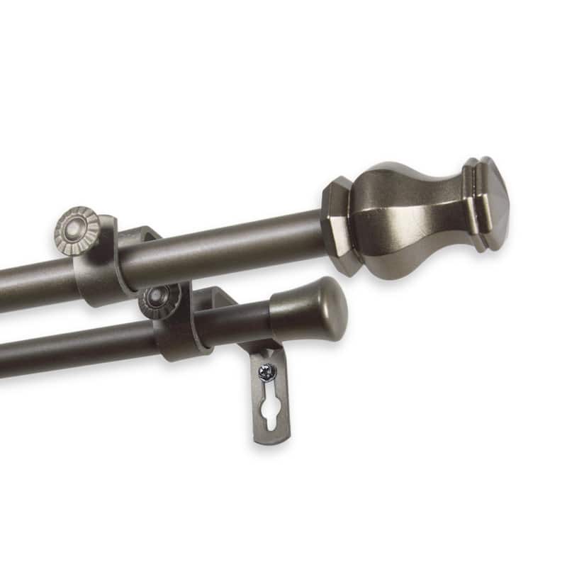 InStyleDesign Loren Double Curtain Rod - 28 to 48 inches - Antique Gold