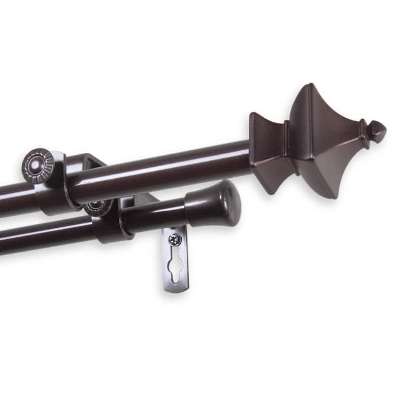 InStyleDesign Tierra Double Curtain Rod - 28 to 48 inches - Cocoa