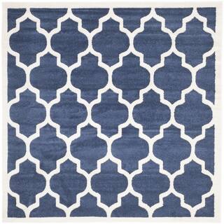 9 X Rugs Area For Less Safavieh Indoor Outdoor Amherst Navy Beige Rug 9 X Square