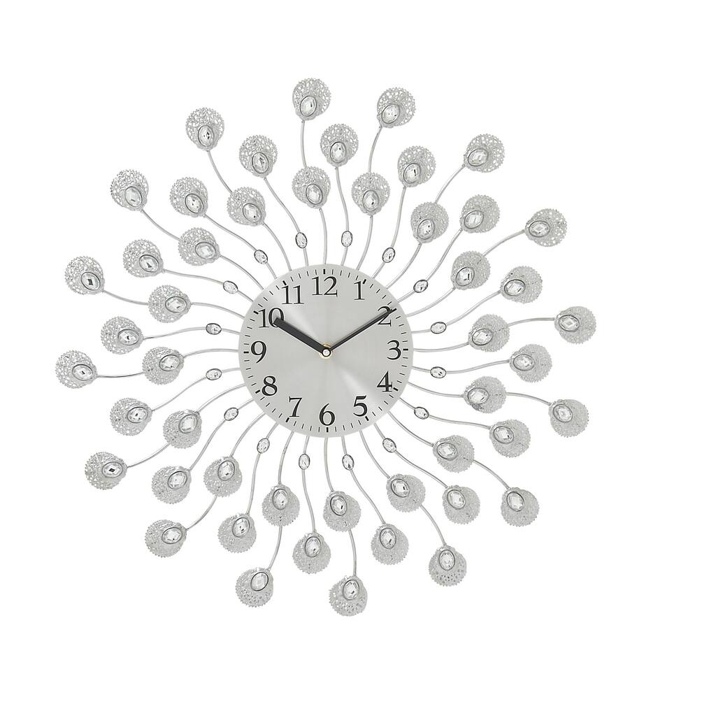 Carson Carrington Alavus Silver Acrylic Metal 19-inch Wall Clock