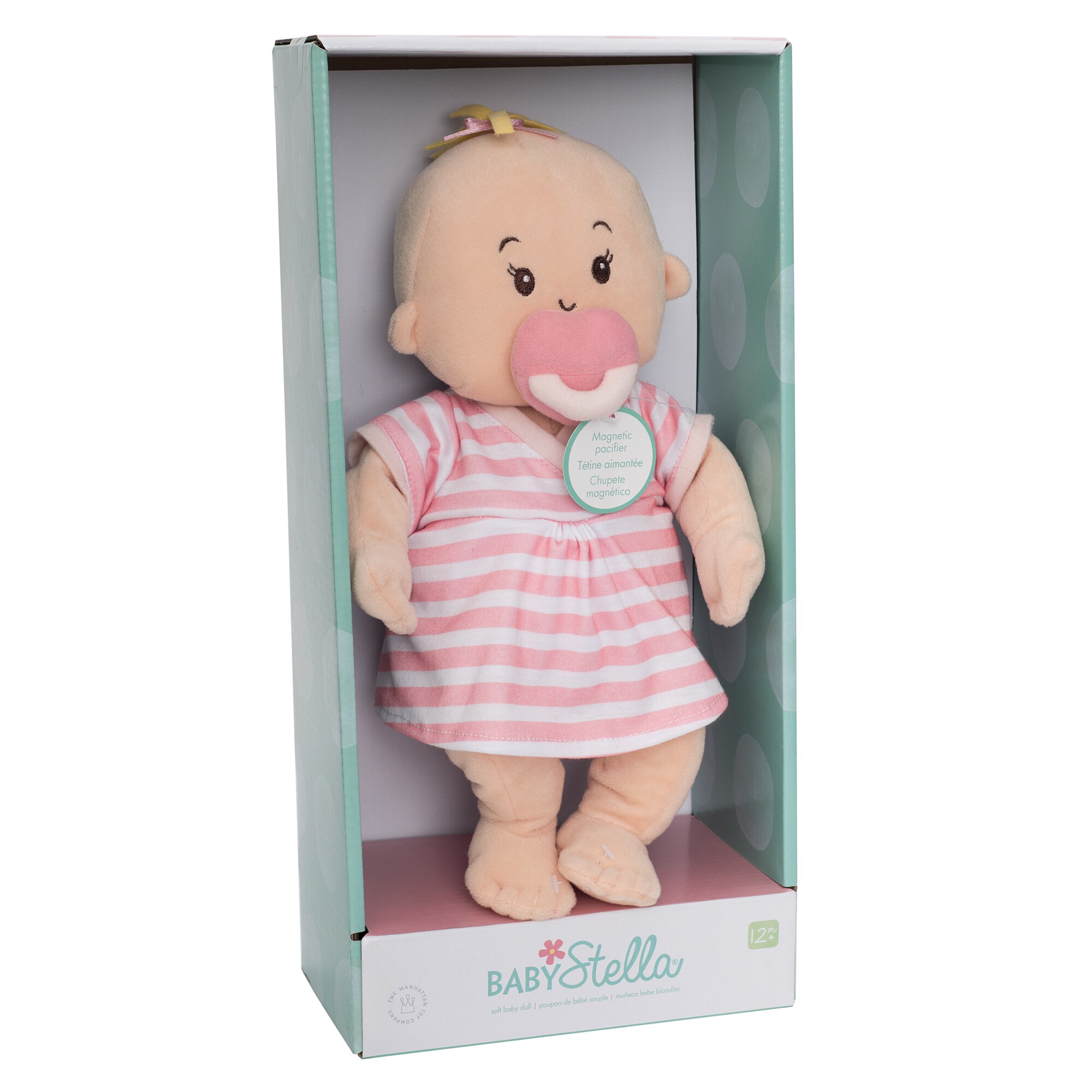 soft baby doll with pacifier