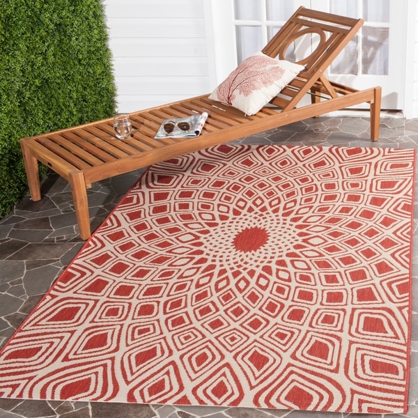 Safavieh Courtyard Optic Red/ Beige Indoor/ Outdoor Rug - 8' x 11'