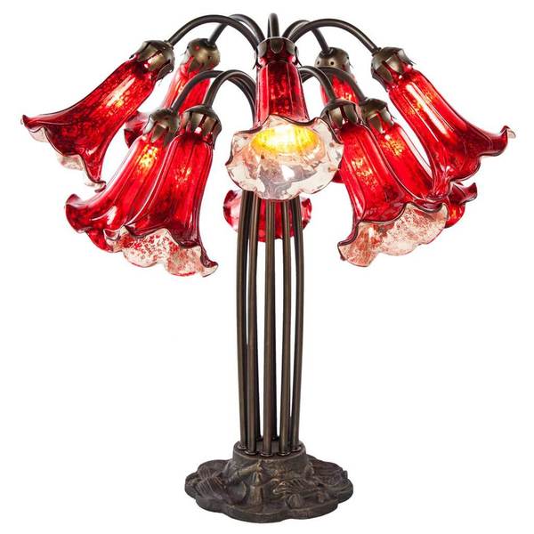 21inch Red Mercury Glass 10lily Downlight Table Lamp Free Shipping