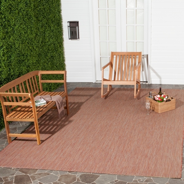 Safavieh Indoor/ Outdoor Courtyard Red/ Beige Rug - 8' x 11'