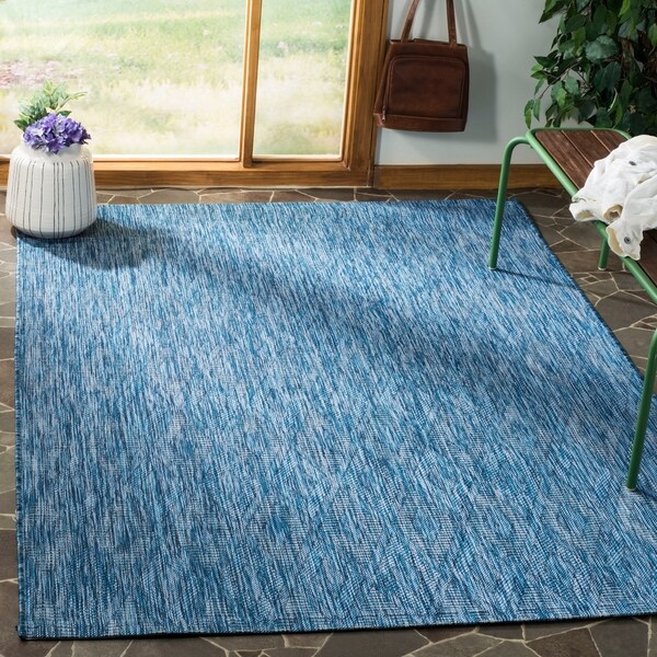 Safavieh Indoor/ Outdoor Courtyard Navy/ Navy Rug - 8' x 11'