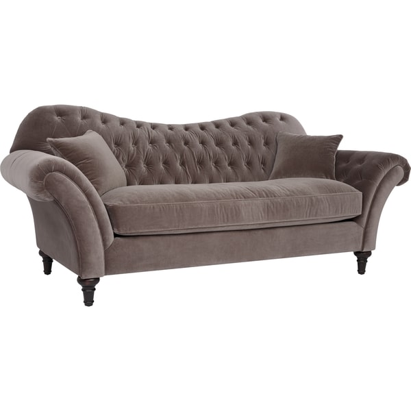 Safavieh Couture High Line Collection Vladimir Dark Taupe Safavieh Couture High Line Collection Vladimir Dark Taupe Velvet Sofa
