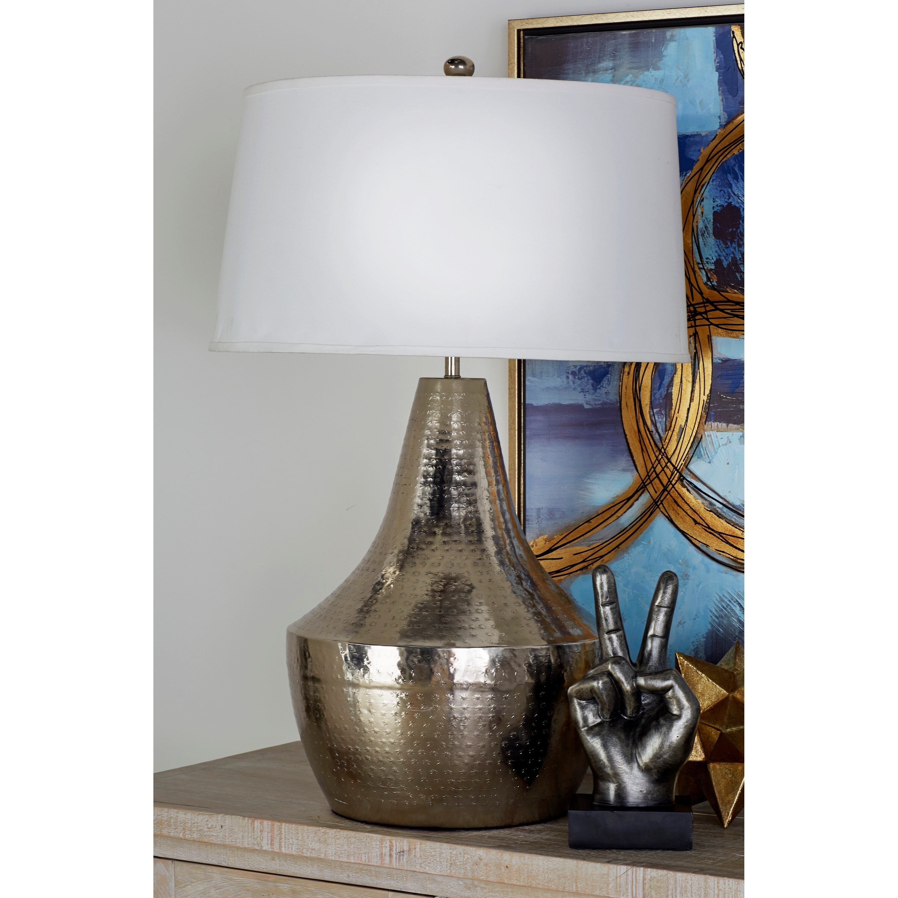 hammered table lamp