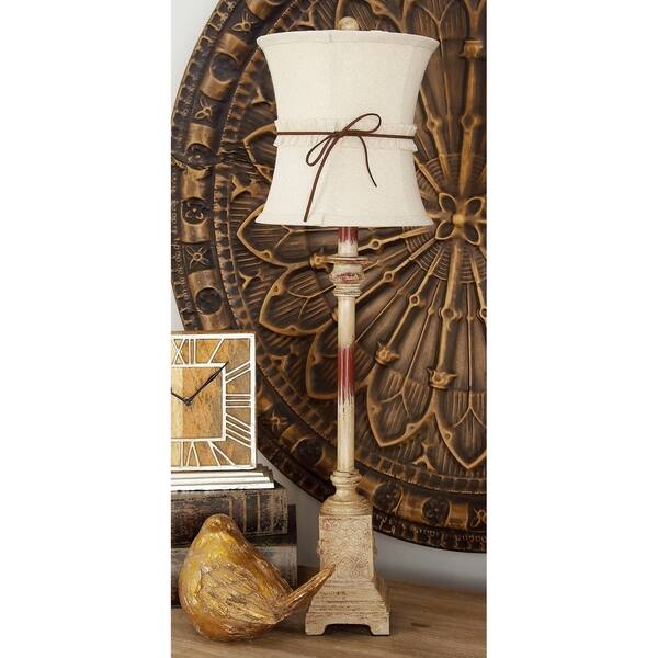 White Polystyrene Metal Buffet Lamp