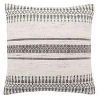 Tribal Pattern Ivory/Gray Throw Pillow  20-inch
