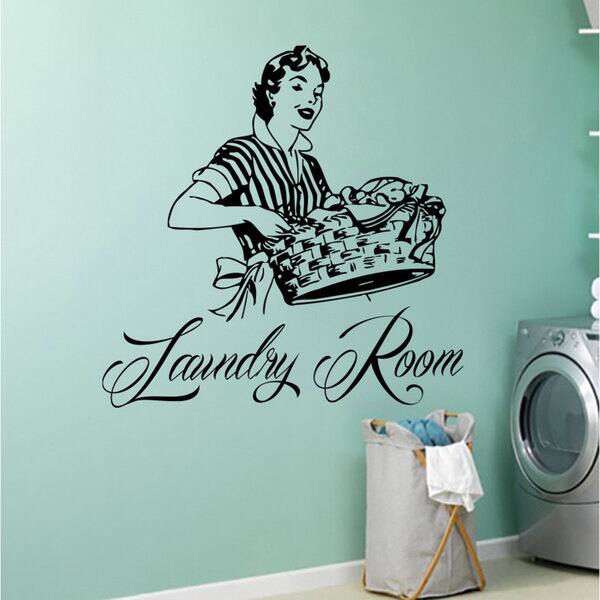 Laundry Room Washroom Wall Sticker Vinyl Wallpaper Sticker Decorative Decal #BZ3 