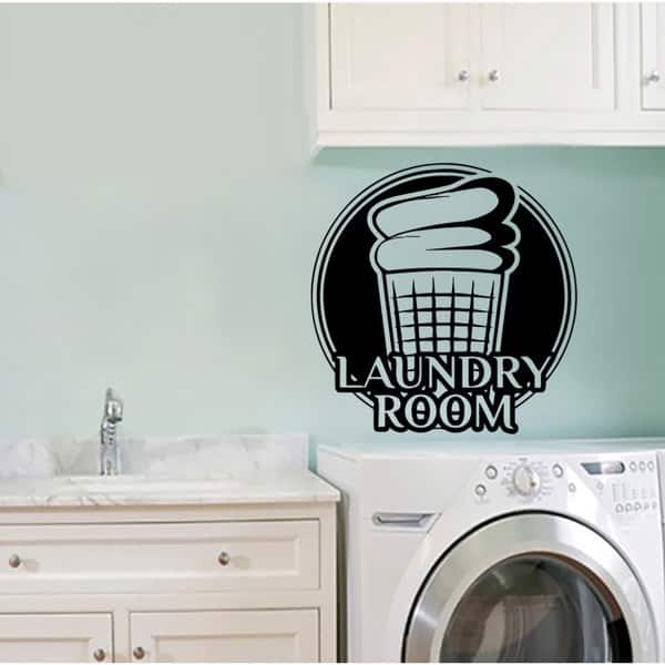 Laundry Room Decor Wall Vinyl Decal Sticker Wash Room Bathroom Home ...