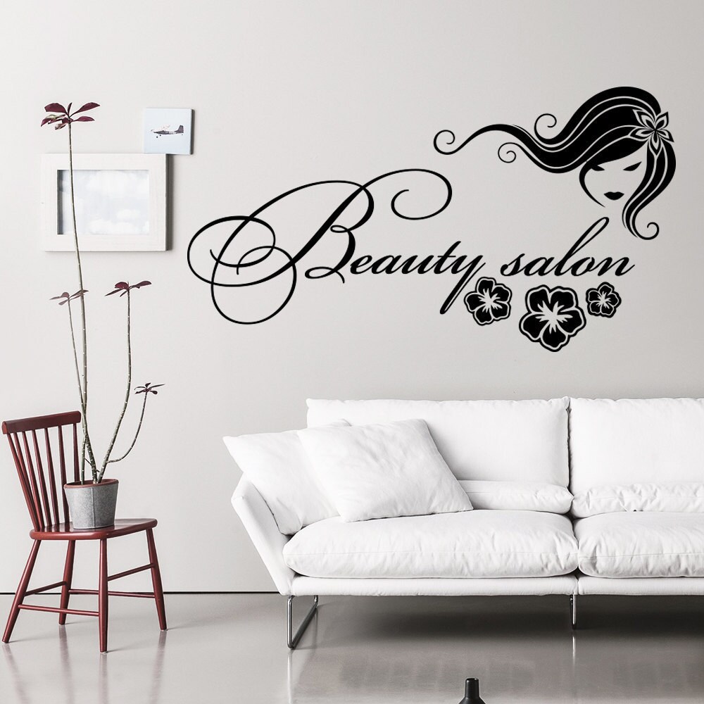 Woman Style Make Up Girl Beauty Hair Salon House Home Wall Decal Sticker W28