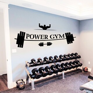 Sport Power Gym Wall Art Decal Sticker - Bed Bath & Beyond - 11179423