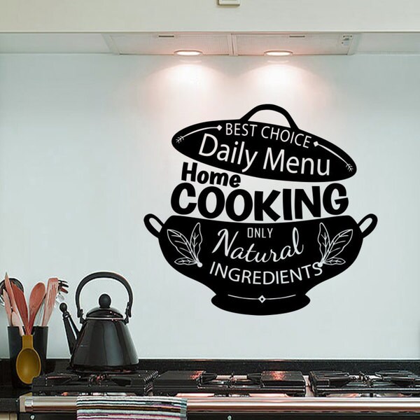 Quotes Home Cooking Only Natural Ingredients Wall Art Sticker Decal ...