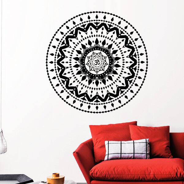 Mandala Yoga Namaste Wall Art Sticker Decal - Overstock - 11179758