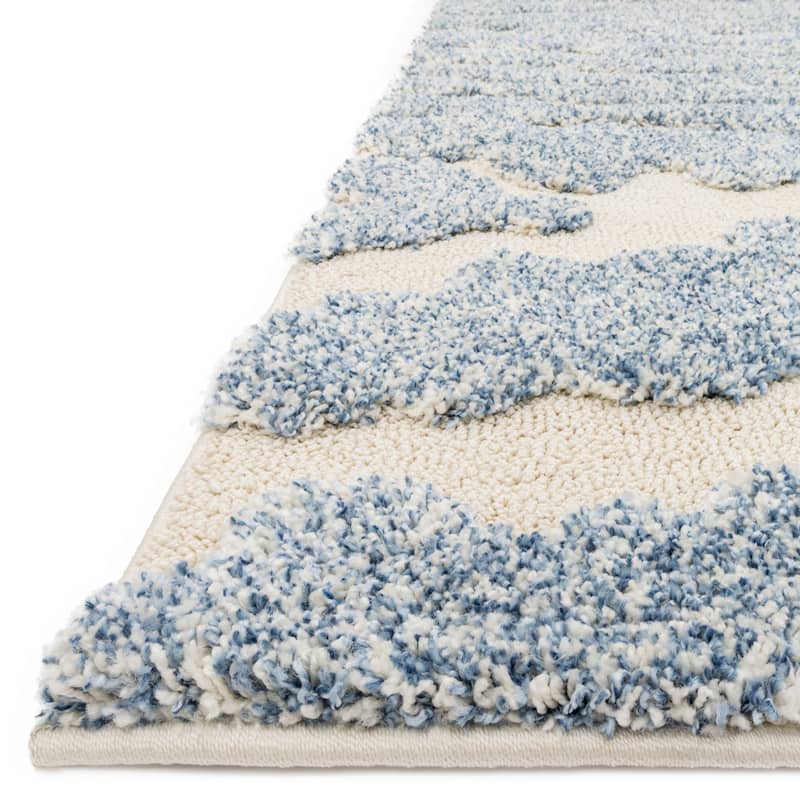 Alexander Home Julian Abstract Wave Plush Shag Area Rug