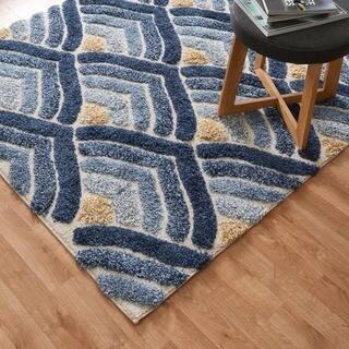 Mid Century Round Oval Square Area Rugs For Less Jullian Ivory Blue Square Rug 7 X