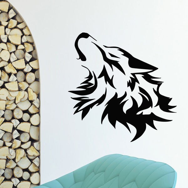 Shop Howling Wolf Vinyl Wall Art Decal Sticker - Free Shipping On ...
