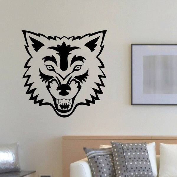 Predatory Animals Wolf Vinyl Wall Art Decal Sticker - Overstock - 11180361