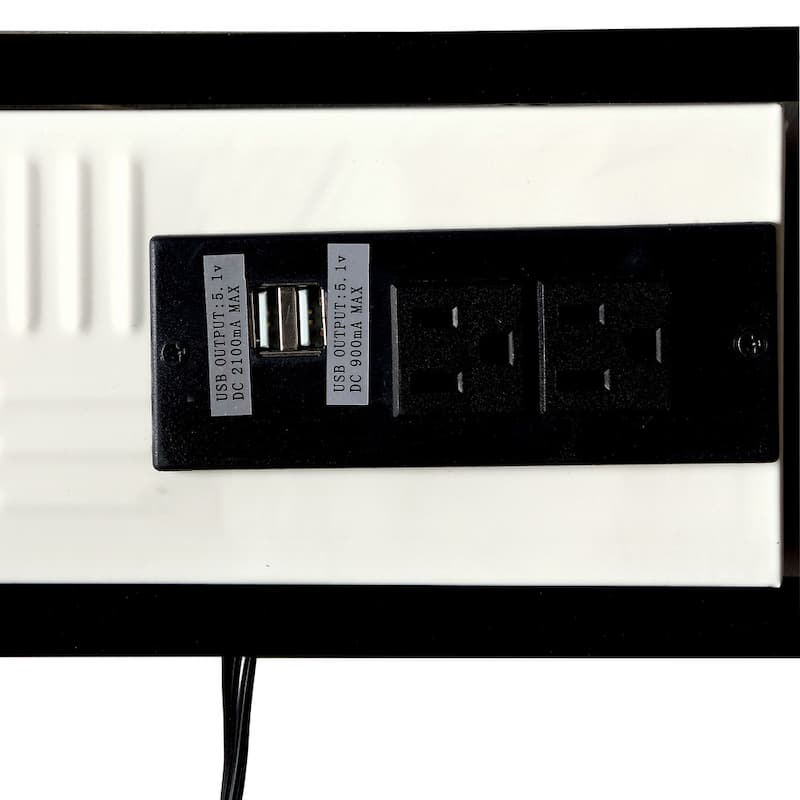 Siln Contemporary Black Metal 2-piece Racing Writing Desk Set with USB Ports by Furniture of America