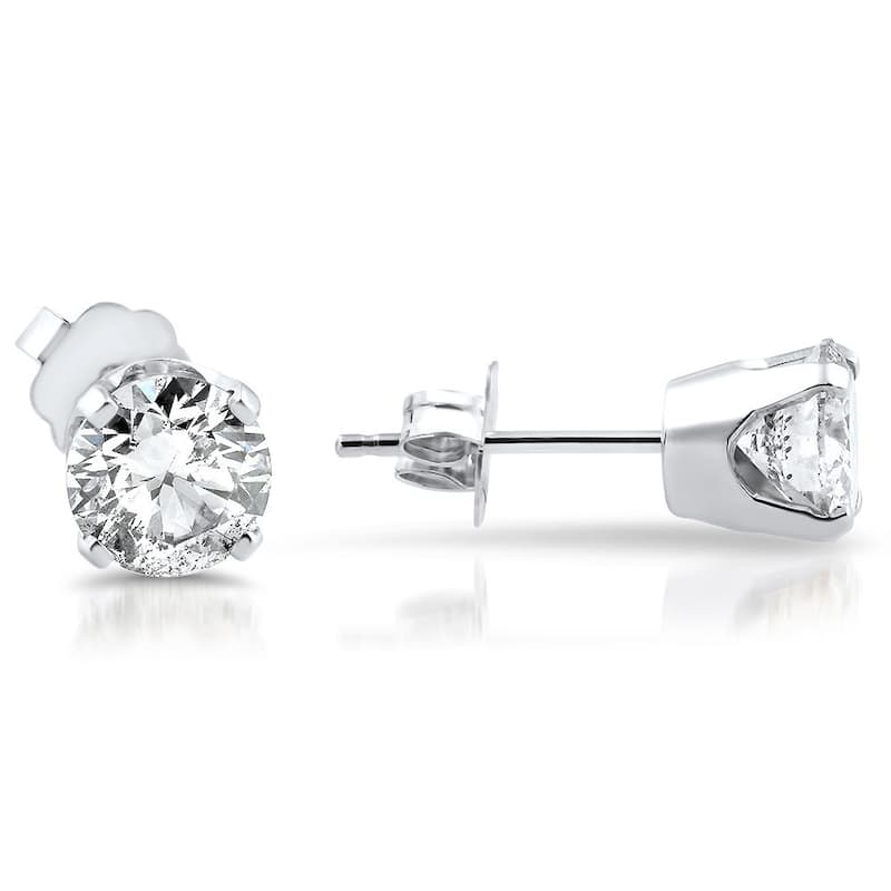 14k White Gold 1 1/2ct TDW Diamond Stud Earrings