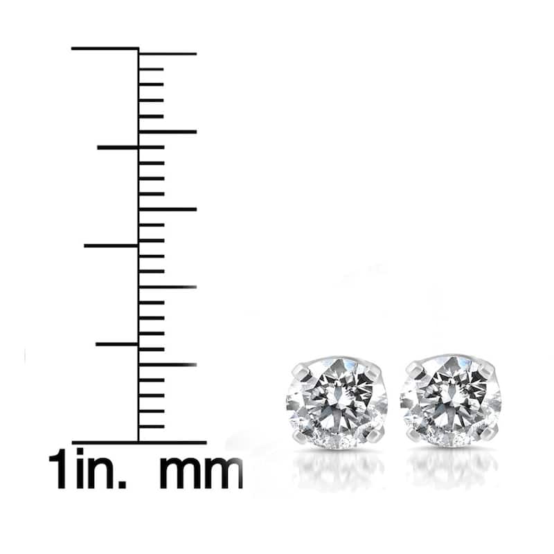 14k White Gold 1 1/2ct TDW Diamond Stud Earrings