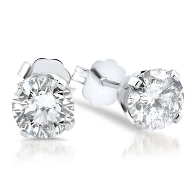 14k White Gold 1 1/2ct TDW Diamond Stud Earrings