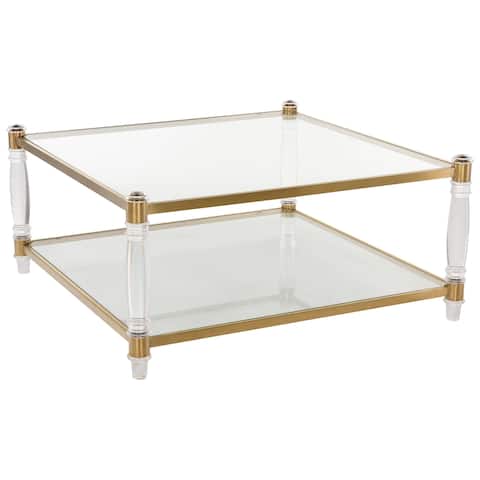 Safavieh Couture High Line Collection Isabelle Bronze Brass Acrylic Coffee Table