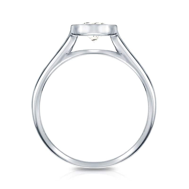 Auriya 14k Gold 1/3ctw Bezel-set Solitaire Diamond Engagement Ring
