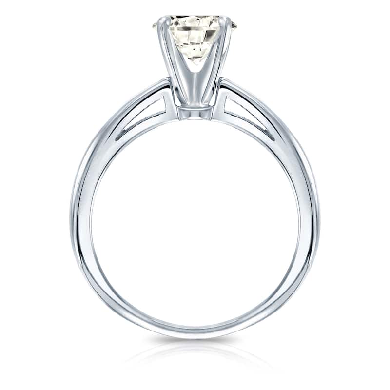 Auriya 14k Gold 1/2 carat TW Round Solitaire Diamond Engagement Ring