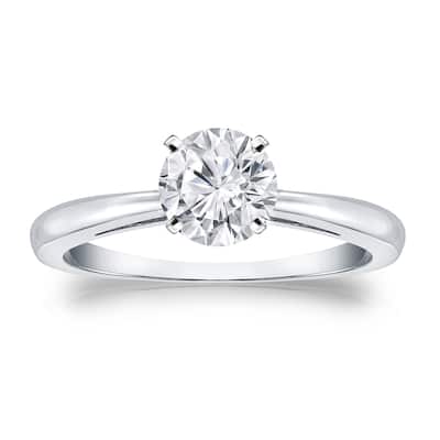 Auriya 14k Gold 3/4 carat TW Round Solitaire Diamond Engagement Ring