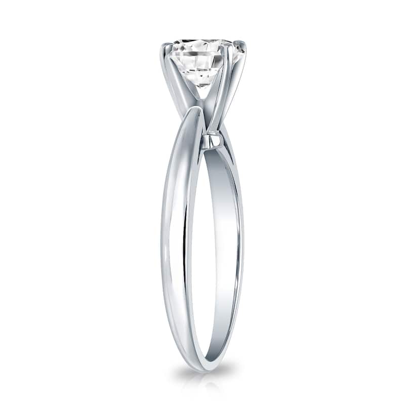 Auriya 14k Gold 3/4 carat TW Round Solitaire Diamond Engagement Ring