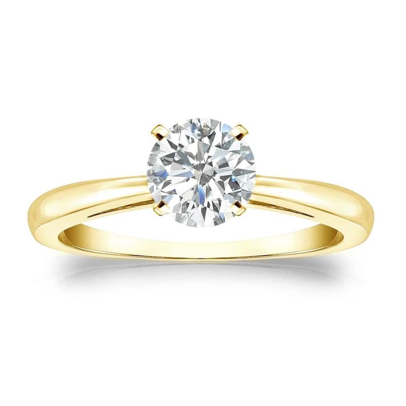 Auriya 3/4ctw Round Solitaire Diamond Engagement Ring 14k Gold