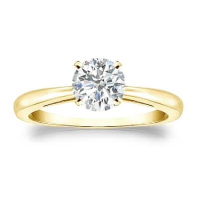 Auriya 3/4ctw Round Solitaire Diamond Engagement Ring 14k Gold