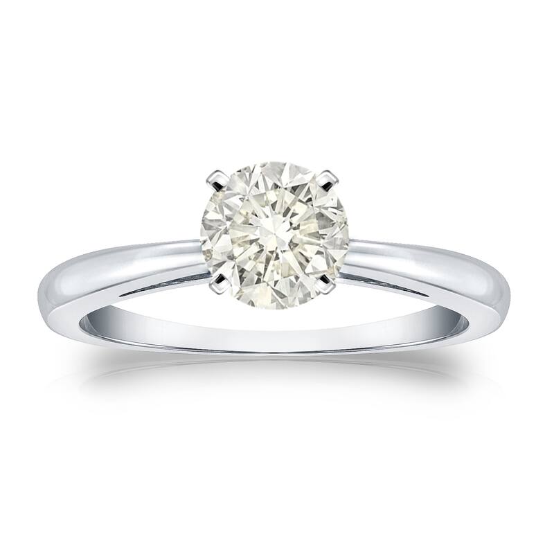 Auriya 14k Gold 3/4 carat TW Round Solitaire Diamond Engagement Ring