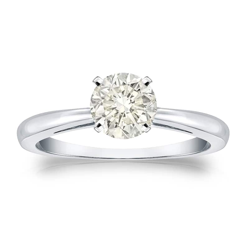Auriya 14k Gold 3/4 carat TW Round Solitaire Diamond Engagement Ring